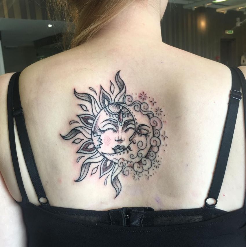 50 Meaningful and Beautiful Sun and Moon Tattoos KickAss Things