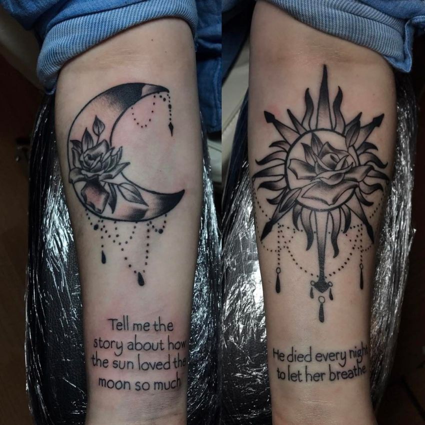 50 Meaningful and Beautiful Sun and Moon Tattoos KickAss Things