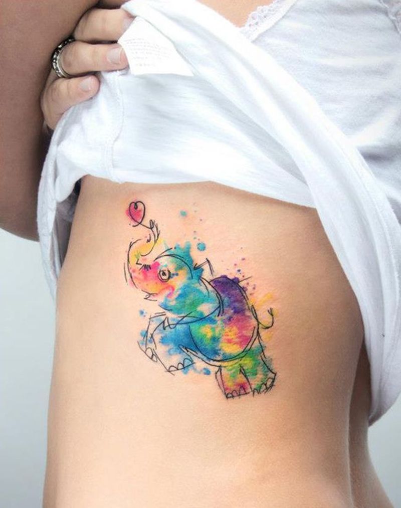 Необычные цветные тату для девушек