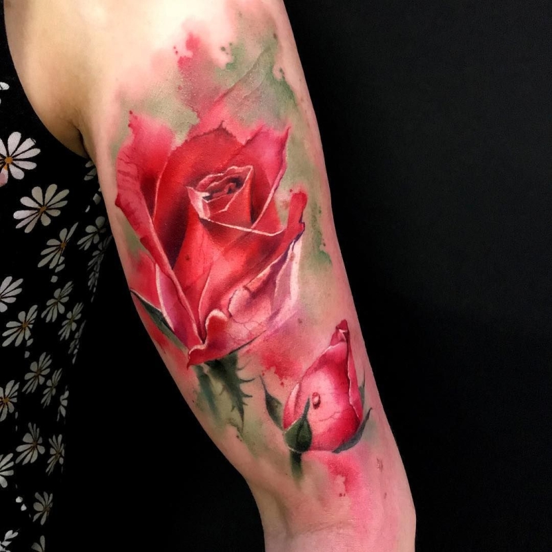 geometric rose - tattoo designs