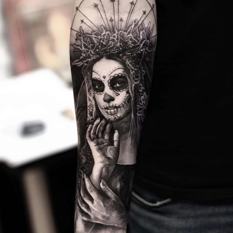 Celebrate Life and Death With These Awesome Day of the Dead Tattoos - KickAss Things