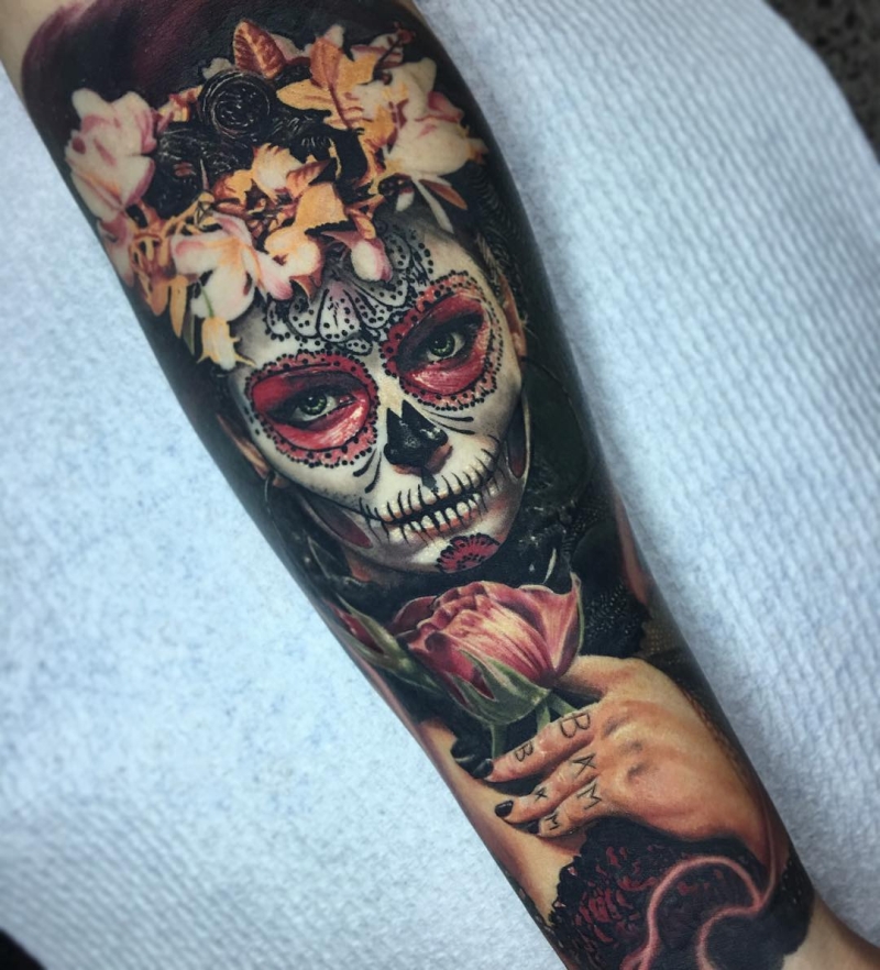 Celebrate Life and Death With These Awesome Day of the Dead Tattoos - KickAss Things