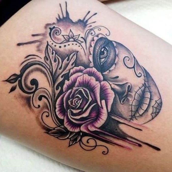 Day of the dead girl sugar skull and roses tattoo by CalebSlabzzzGraham on  DeviantArt