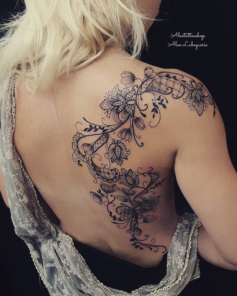 delicate lace tattoos