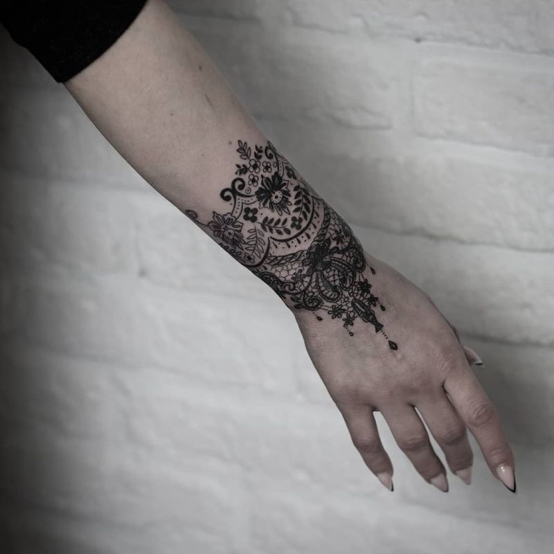 delicate lace tattoos