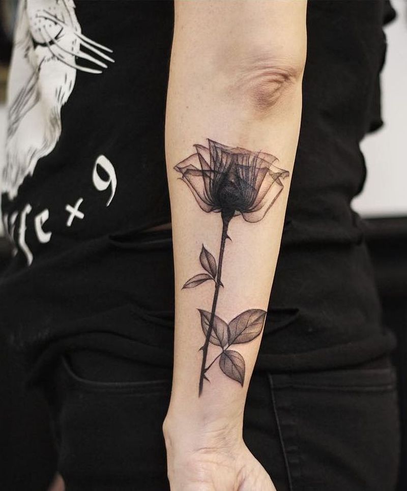 X-ray rose tattoo