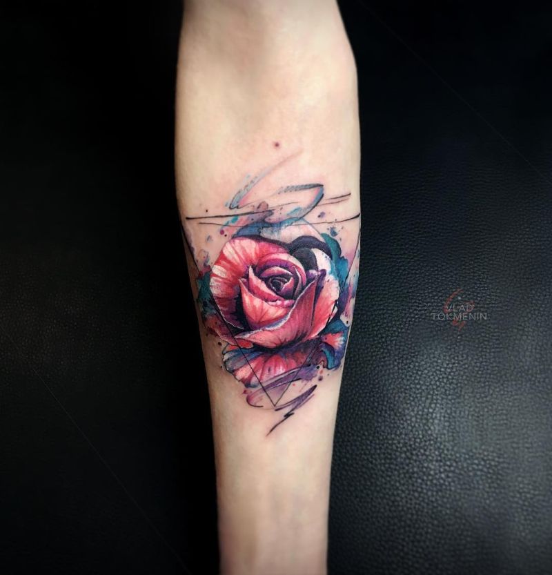 abstract rose tattoo