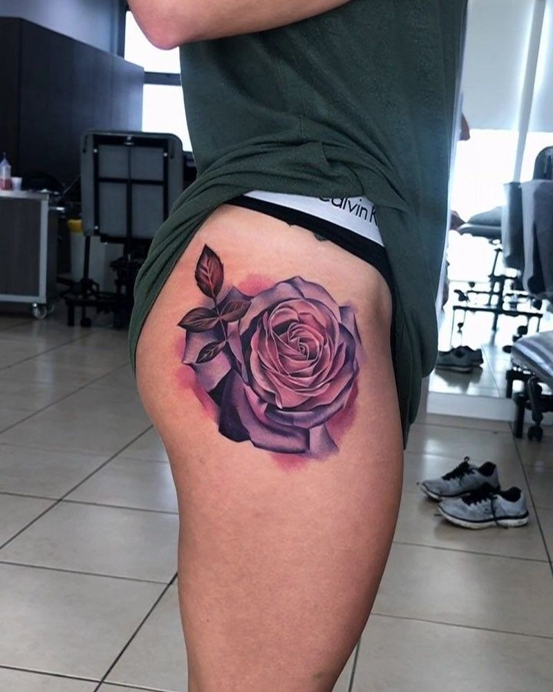 colorful rose tattoo