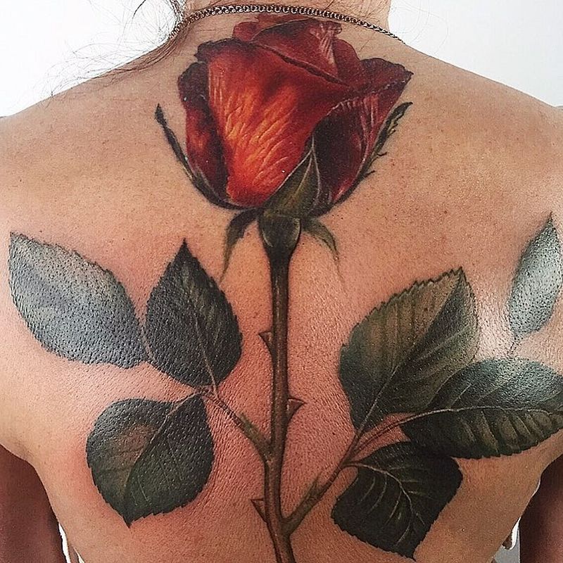 jaw-dropping rose tattoo