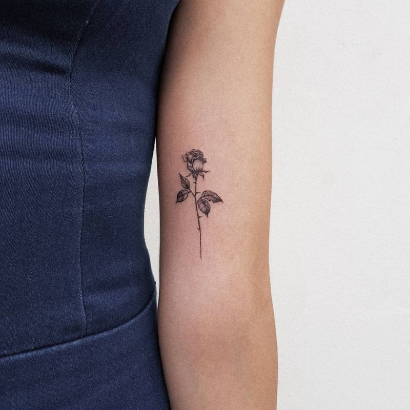 minimalist rose tattoo by cansuolga KickAss Things