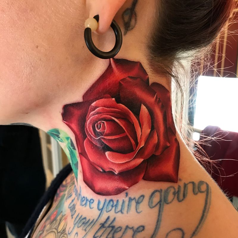 Rose Neck Tattoo