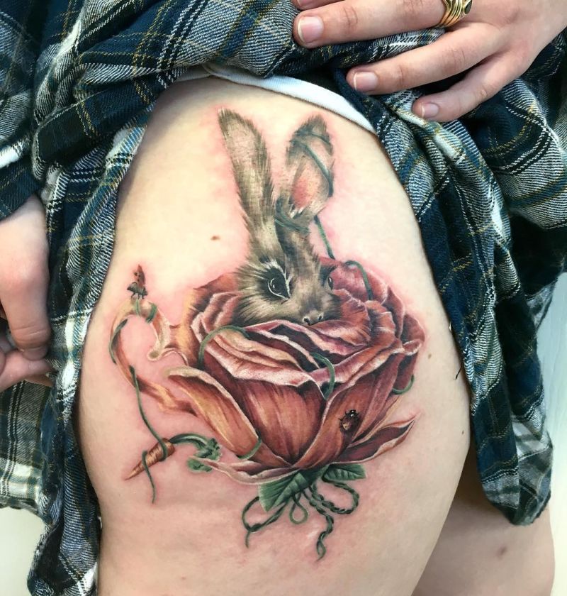 creative rose tattoo
