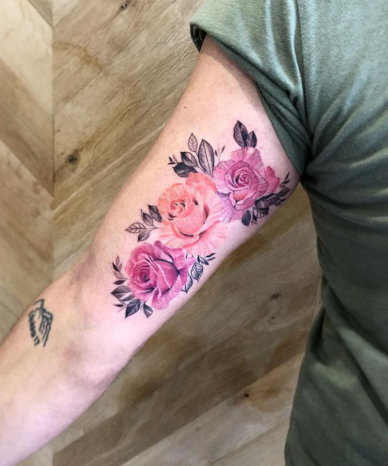 colorful rose tattoos