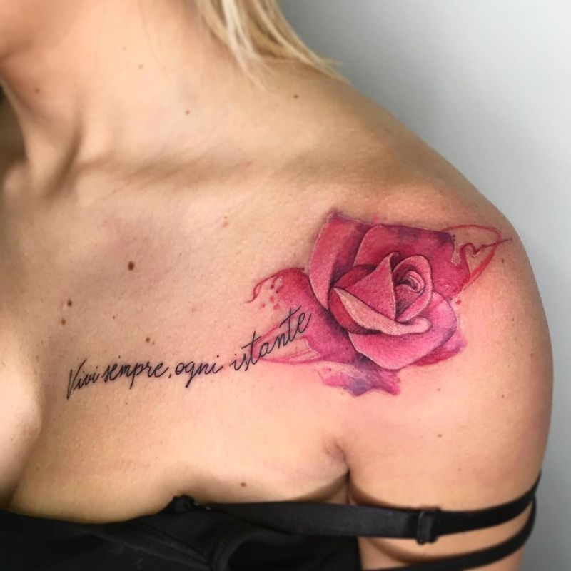 watercolor rose tattoos