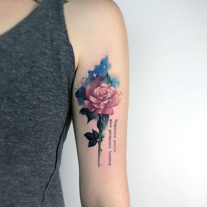 killer watercolor rose tattoo Vlad Tokmenin  KickAss Things