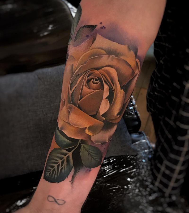 Yellow Rose Tattoo  InkStyleMag  Yellow rose tattoos Rose tattoo design  Tattoos