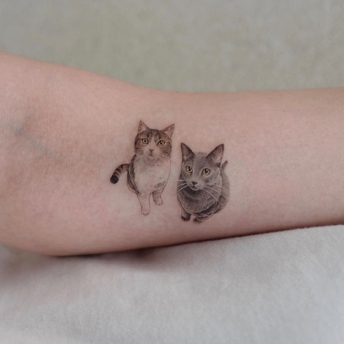 minimalist cat tattoo ideas