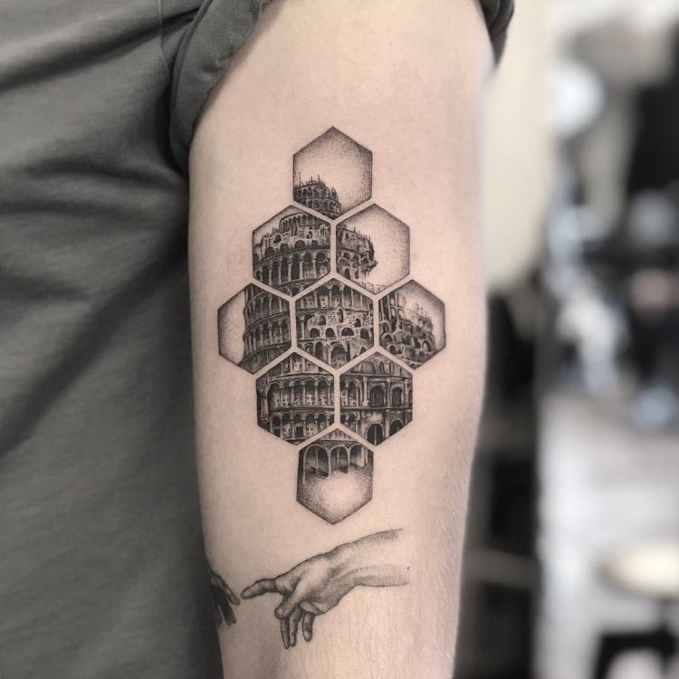 Bee and Honeycomb Tattoo by Chris Good: TattooNOW