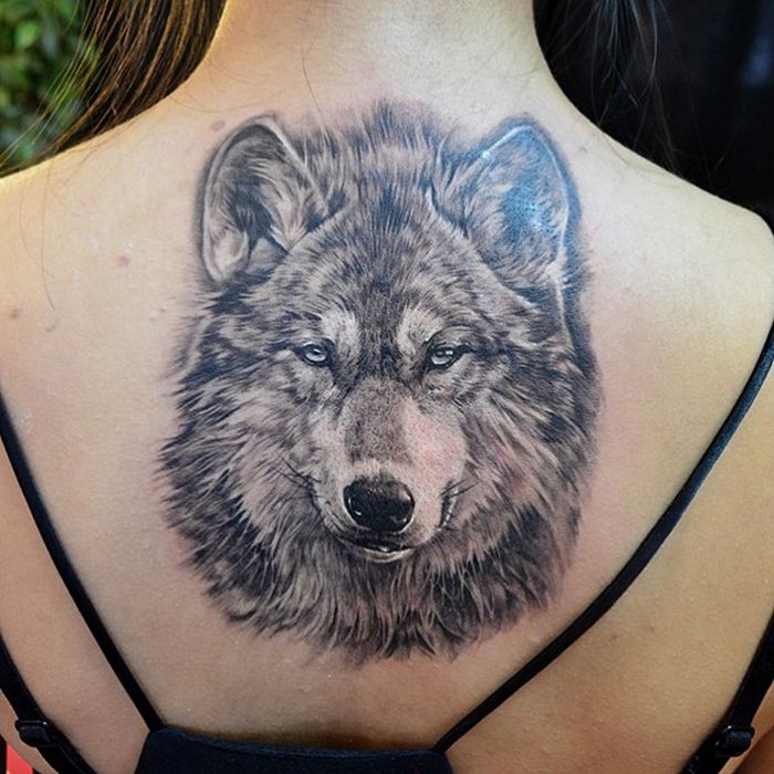 Black and grey wolf head and Higgs candle by mike at control tattoo  Titusville FL  rtattoos