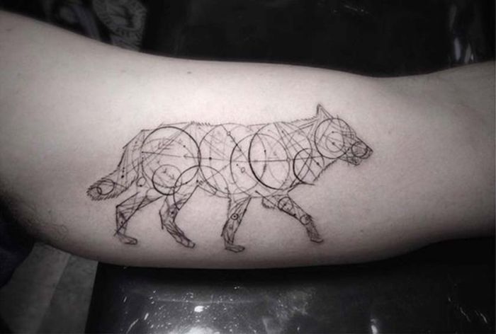 Geometric Wolf Tattoo By  (7) - KickAss Things