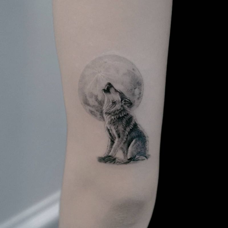 cute lion pup tattoo