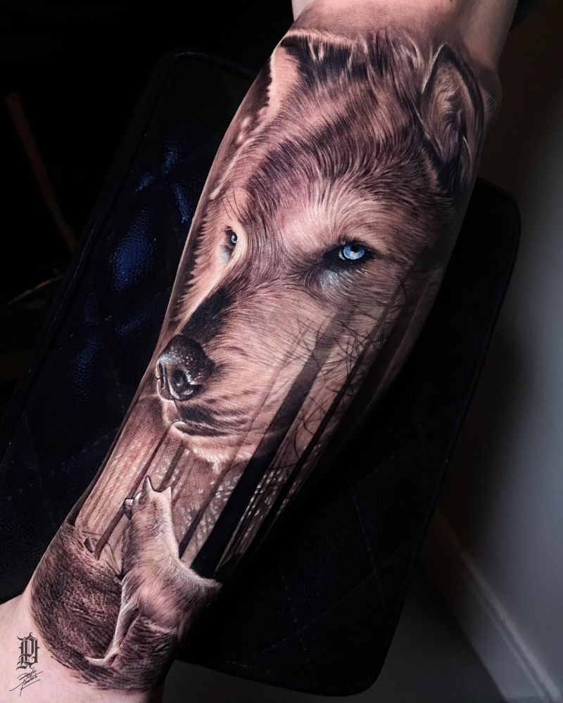wolf body art