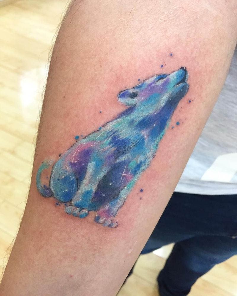 super cute wolf pup tattoo
