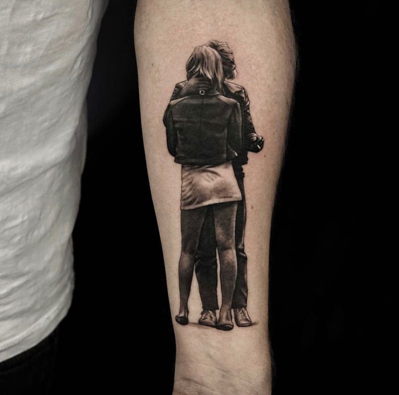 black & gray realistic tattoo