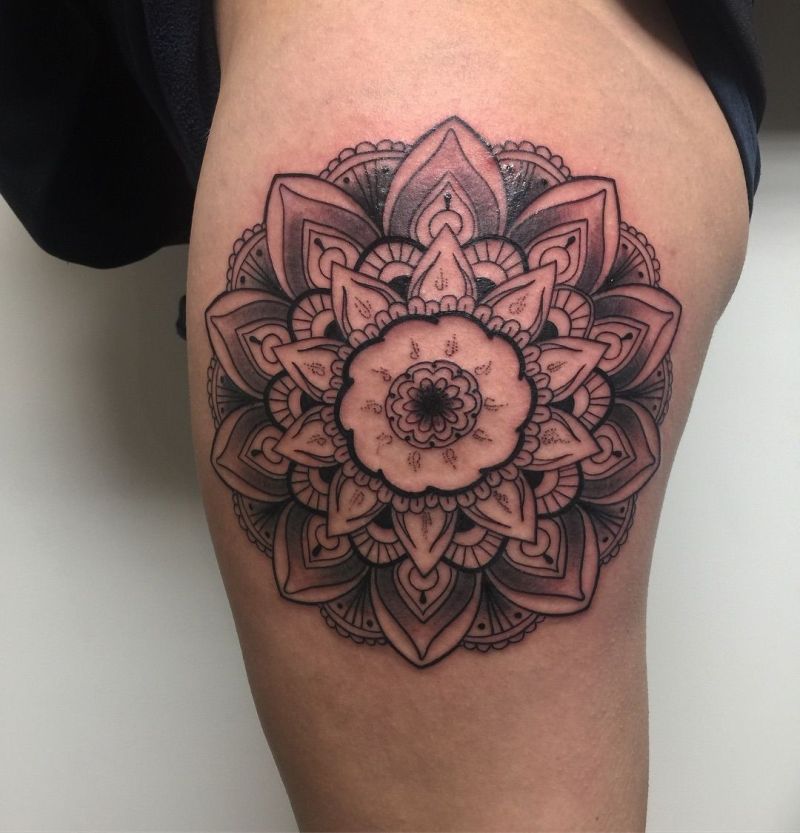 floral mandala tattoo