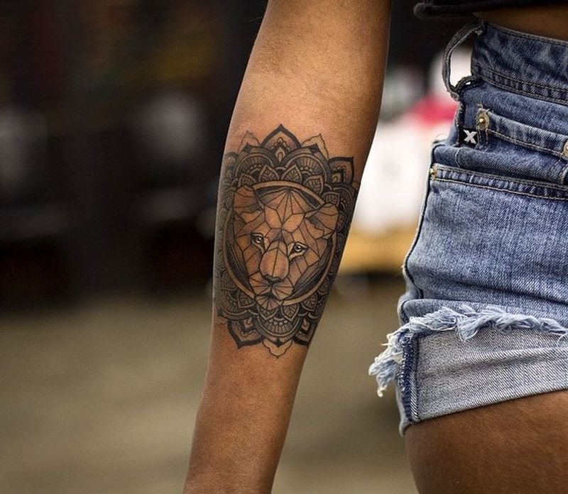 lioness mandala tattoo