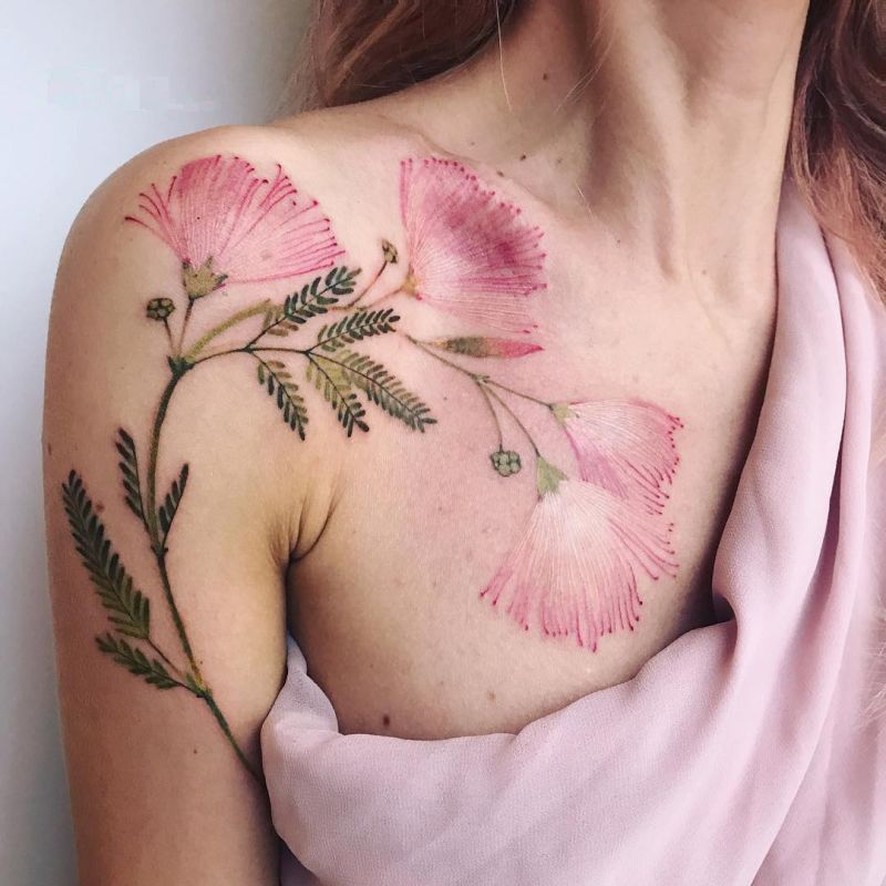 floral watercolor tattoo