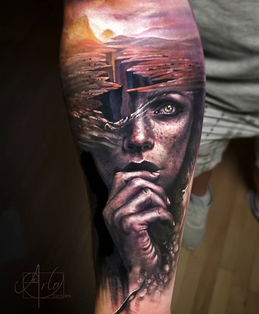 face morph tattoo Arlo DiCristina