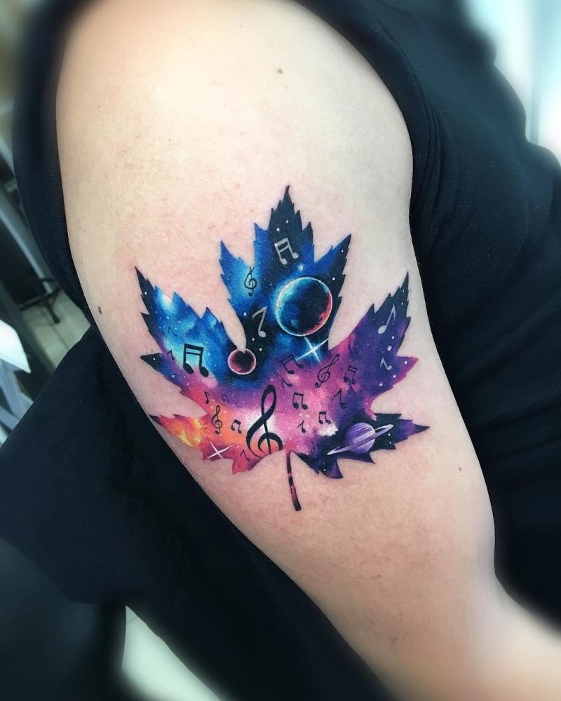 galaxy leaf tattoo Adrian Bascur