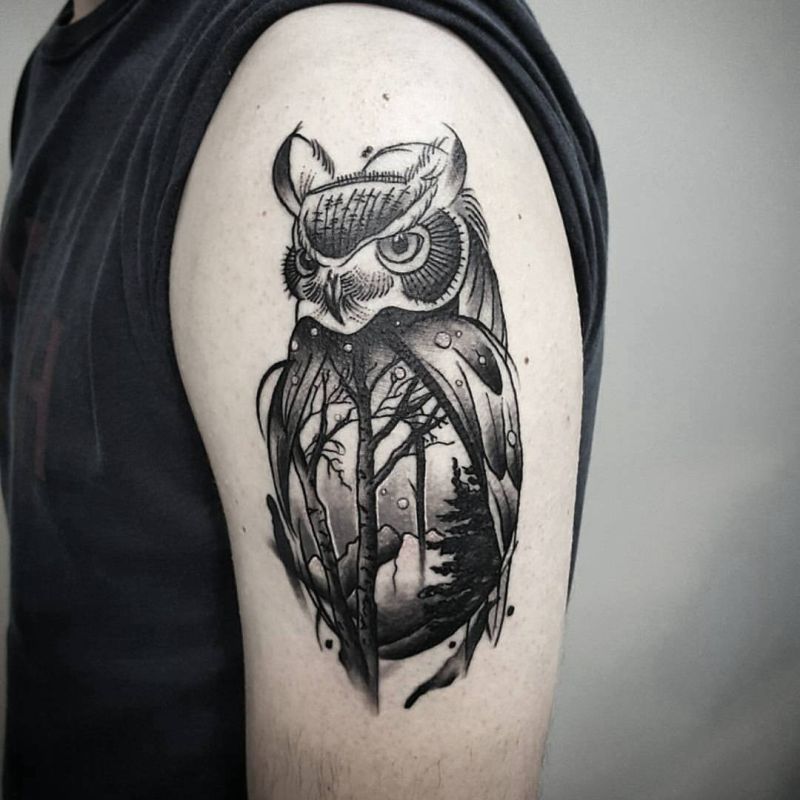 Small Owl Tattoo by transilvaniatattoo66 on DeviantArt