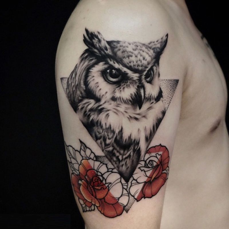geometric owl tattoo - KickAss Things