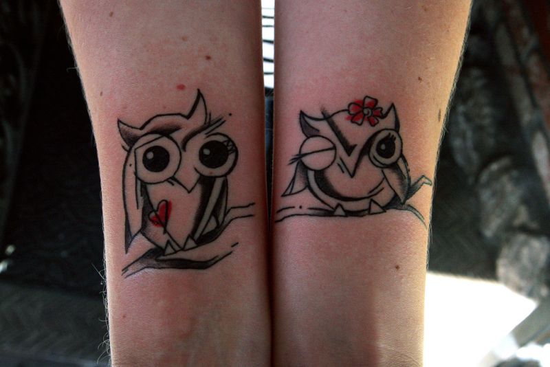 cute owl couple tattoo  KickAss Things