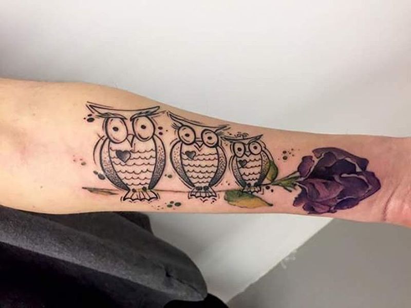 28 Owl Family Tattoos Ideas