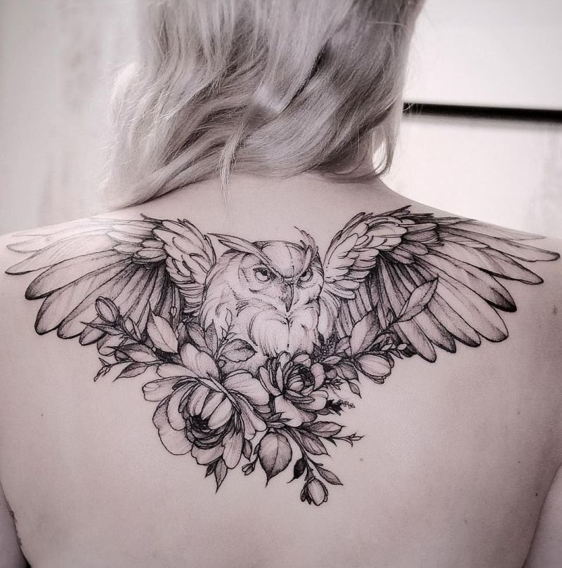 beautiful owl tattoo