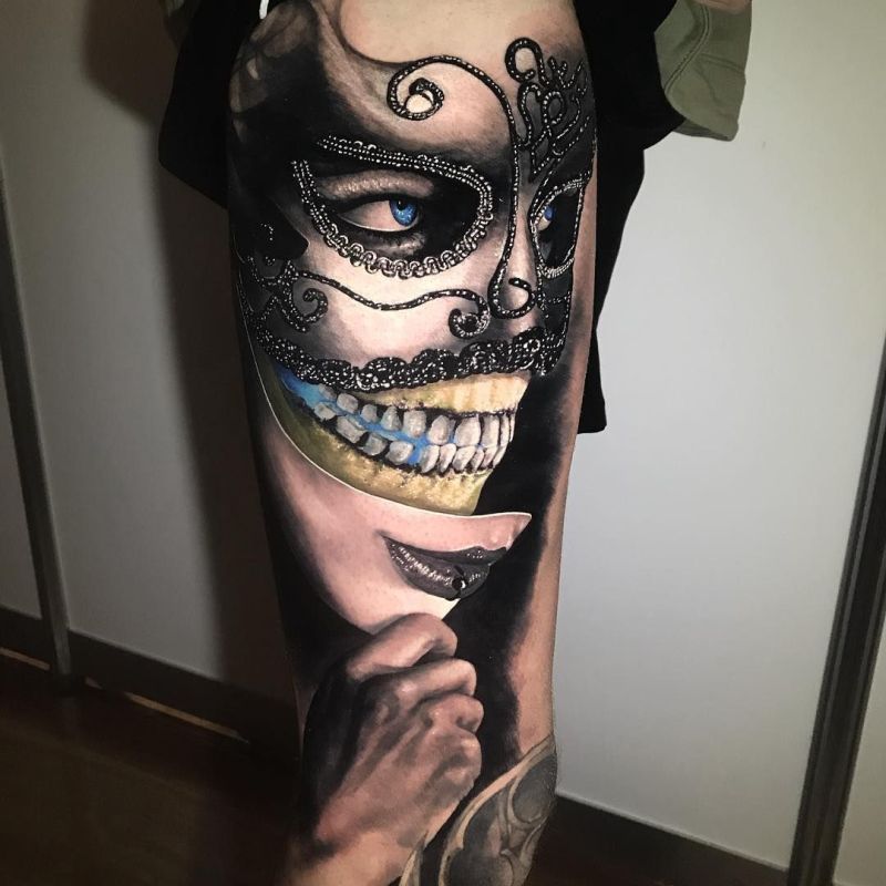 30 of the Most Beautiful and Mysterious Mask Tattoos and Their