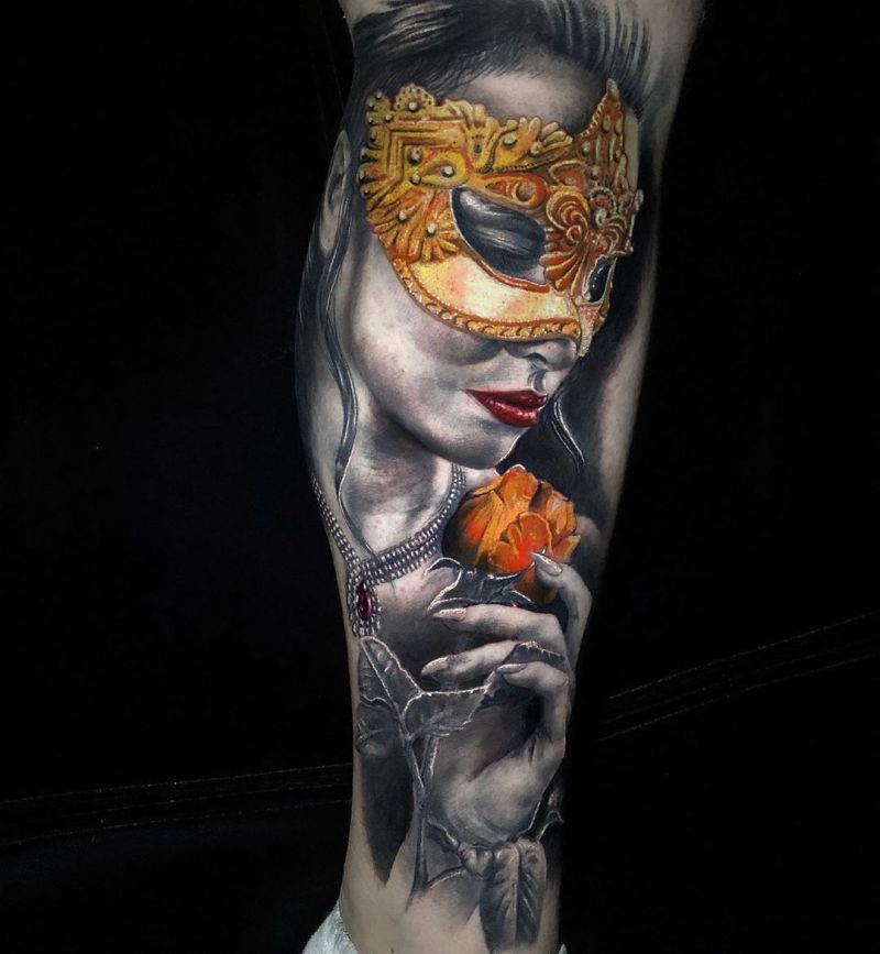 Venetian mask tattoo