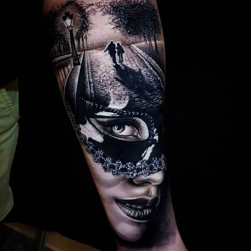 30 of the Most Beautiful and Mysterious Mask Tattoos and Their