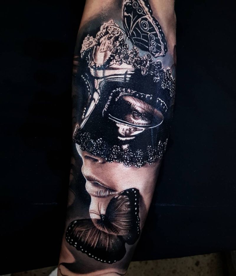 masquerade mask tattoo