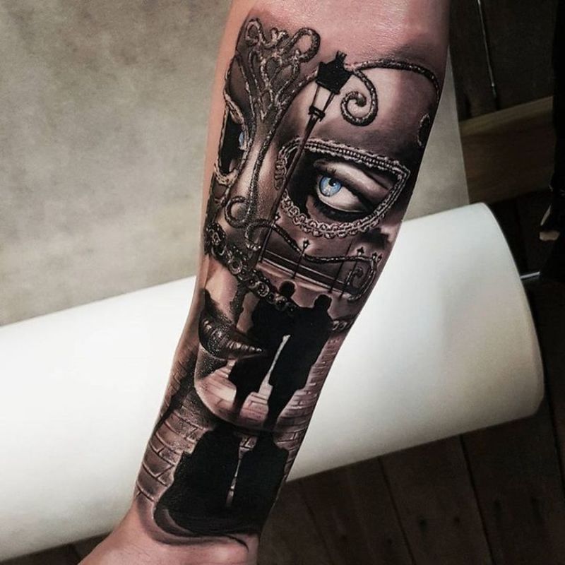 venetian mask tattoo