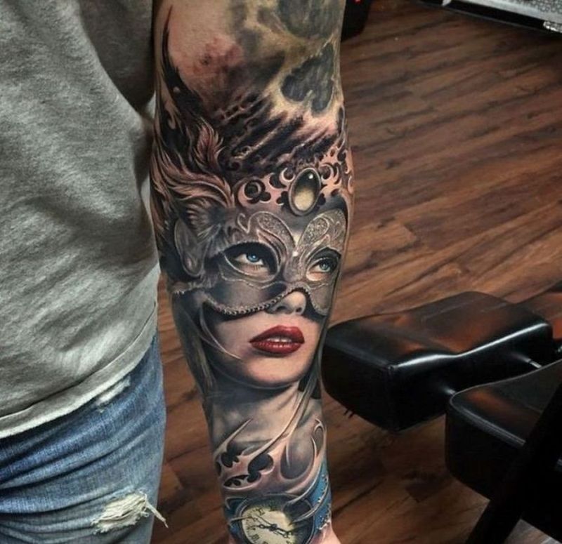 venetian mask tattoos