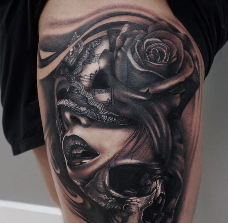 Venetian Mask Tattoo Ideas