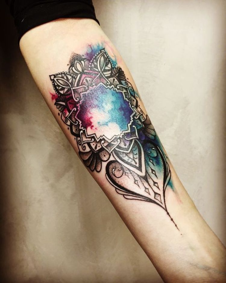 50 Of The Most Beautiful Mandala Tattoo Designs For Your Body Soul   Aquarell Mandala Tattoo 