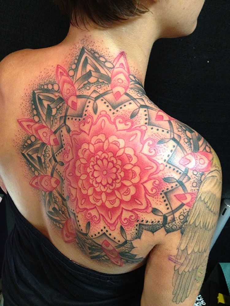 Back Mandala Tattoo Design for Women - KickAss Things