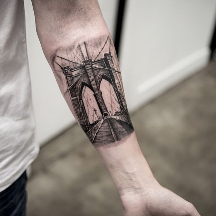 Brooklyn Bridge tattoo by Mr K Tattoo  Photo 17730