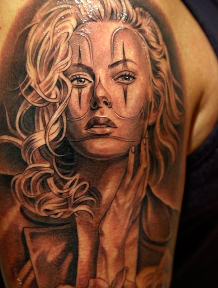 Charlize Theron Look Alike Tattoo By Jun Cha KickAss Things