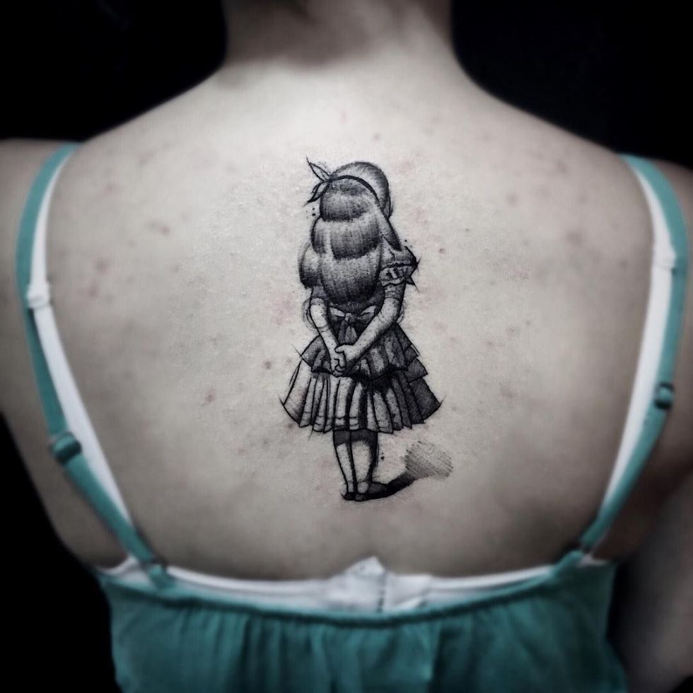 Alice in Wonderland Tattoo painting